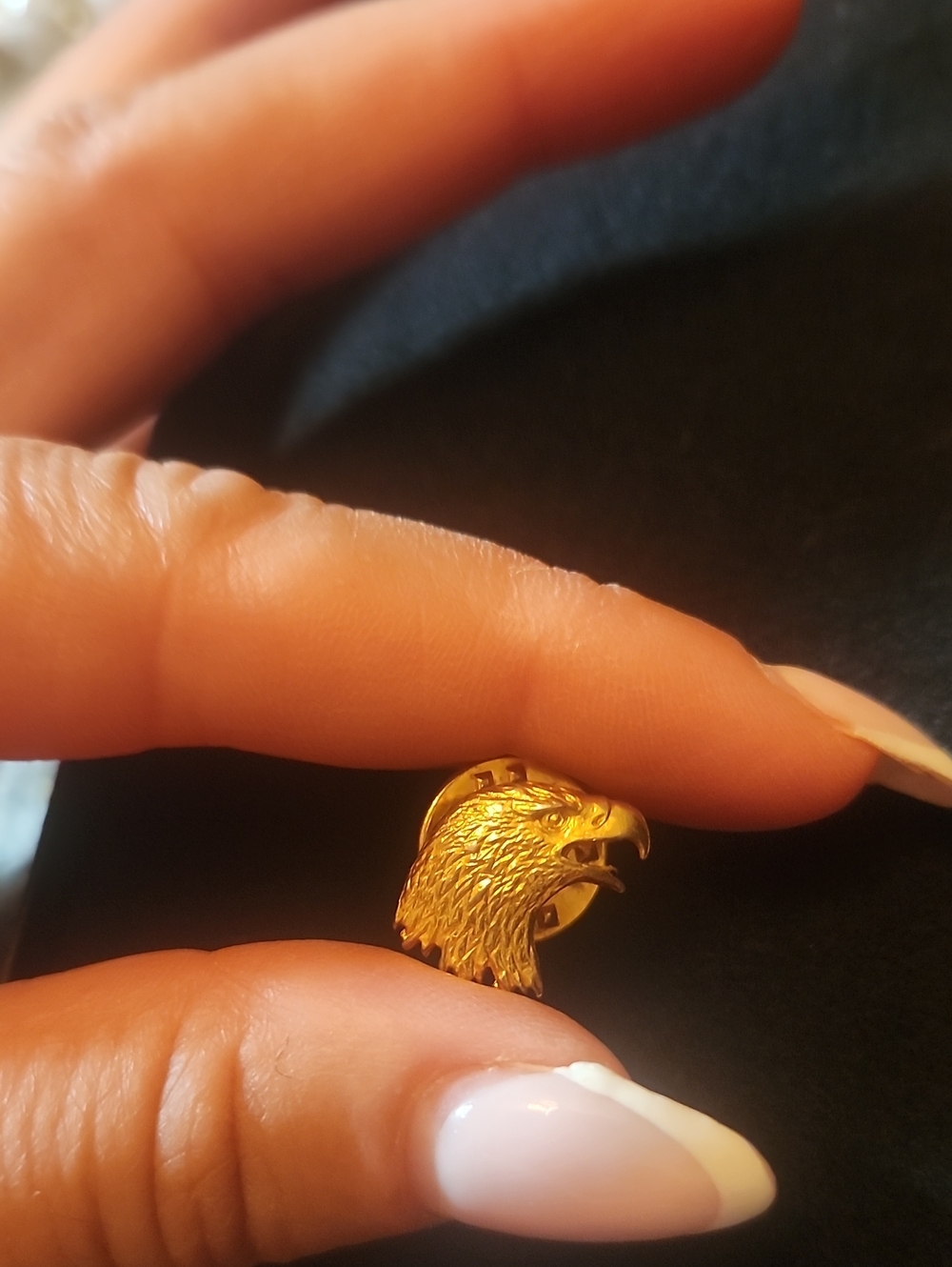 Vintage Gold Eagle Head Brooch - Vintage Gold